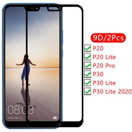 9d screen protector tempered glass case for huawei p20 pro p30 lite 2020 cover on p 20 30 light p30lite protective phone coque