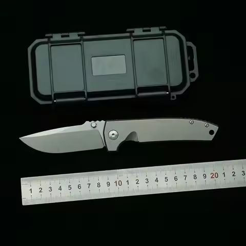 LEMIFSHE New VECP# Folding Knife 154CM Blade Titanium Alloy Handle Kitchen Outdoor Camping Survival