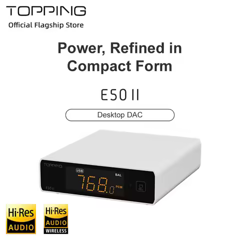 TOPPING E50 II Desktop DAC AK4497S DAC Chip Intelligent Detection Engine Mobile App Control Customiz