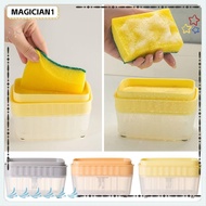 MAGICIAN1 Detergent Dispenser, Manual Press Double Layer Soap Pump Dispenser, Useful Refillable Detergent Filling Kitchen Tool Dishwashing Container