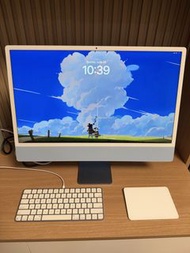 Apple M1 iMac 24吋 (256GB SSD / 8GB RAM) - 輕度使用，連原裝鍵盤及滑鼠