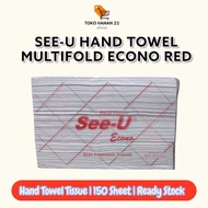 See-U Economy Red Hand Towel Tissue 150 Sheets |