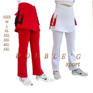 Double'G collection Celana Rok Kantong Merah Putih  Celana Rok Olahraga Wanita kombinasi Sport Senam