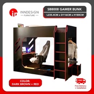 Wooden Bed / Children Wooden Bed / Wooden Bunk Bed / Gamer Bunk Bed
