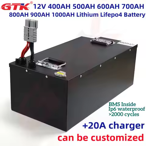 GTK 12V 400AH 500AH 600AH 700AH 800AH 900AH 1000AH Lithium Lifepo4 Battery for RV Outdoor Camping In
