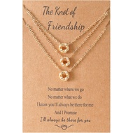 BFF Friendship Knot Necklace Set for 2/3 Best Friend Long Distance Matching Friendship Jewelry Gift 