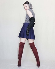 南瓜Vintage。rienda 咖啡色 麂皮 高筒 大腿靴 長靴