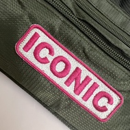 NEW iCONiC GREEN WAIST BAG กระเป๋าคาดเอว ปักลาย ผ้าไนล่อน กระเป๋าแฟชั่น กระเป๋าซิป กระเป๋าใส่พาสปอร์