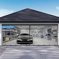 Sliding Garage Door Screen 8x7FT for 1 Car Garage Doors, Magnetic Garage Screen Door with Track Clos