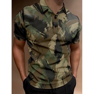 camouflage pattern  Newest Polo Shirts, Custom 3D Printed Names, Team Summer Short-Sleeve Tops, Brea