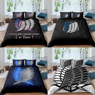 Anime Attack on Titan 3D Printed Bedding Set Duvet Cover Pillowcase Freedom Wings Bedclothes For Boys Kids Twin Single Full Size