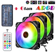 ARGB chassis fan + Shenguang synchronous controller 12cm desktop computer CPU water cooling PWM temp