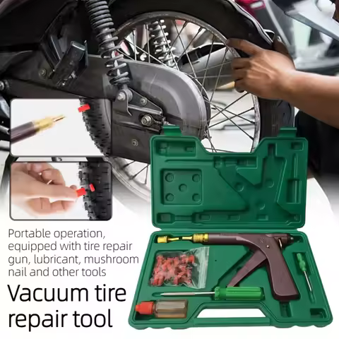 Motorcycle quick tire repair mushroom gun set, vacuum tire repair tool, rubber bullet vacuum gun pro