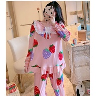 Cotton pyjamas yellow dress baju tidur women's pyjamas seluar tidur wanita piyama women set wear baj
