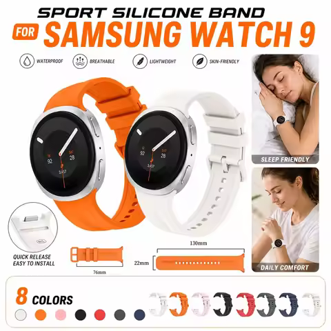 Original Silicone Strap for Samsung Galaxy Watch 9 Watch Band Waterproof Replacement Band for Samsun