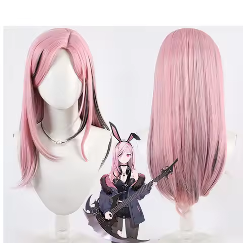 Women Vitual Idol Vtuber hololive Mori Calliope Cosplay Long Pink Heat-resistant Fiber Wig