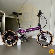 Fnhon Blast 20” • 9 Speeds Shimano Sora Litepro Folding Foldable Foldie Fold Bicycle Bike Royal Purple Bifold Dahon Tern