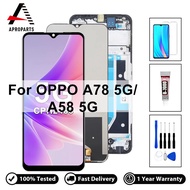 จอ LCD แบบดั้งเดิม6.56 "สำหรับ OPPO A58 A78 5G CPH2483 CPH2495 จอแสดงผลหน้าจอสัมผัสอะไหล่ชุดประกอบดิ