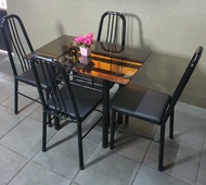 dining set 4 seater glass table / cash on delivery only !!