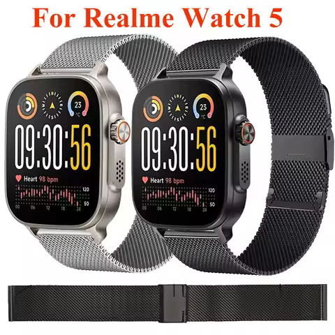 22mm Metal Strap For Realme Watch 5 Milanese Loop Watchband For Realme Watch S2/S SPro/2 2Pro/Realme