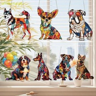 [WillBeRedM] Dog Sun Catcher Acrylic Stained Glass Window Hanging Dog Memorial Sun Catcher For Windo