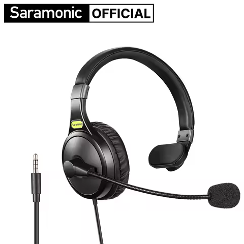 Saramonic Witalk LBH 3.5mm TRRS Single-ear Headset Monaural Intercom Headphones for iPhone Android S