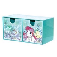 迪士尼 - 迪士尼 Disney日版 Ariel 小魚仙 雙格 塑膠 抽屜 收納盒 迪士尼公主 美人魚