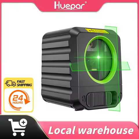 Huepar B011G 2 Lines Laser Level Self-Leveling Vertical & Horizontal Green Beam Cross Line Lightweig