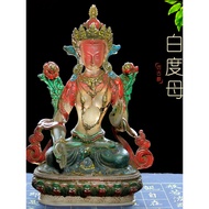 Hanfeng Glass Antique Old White Tara Temple Worship Bodhisattva Decoration Craft Glass Ornaments