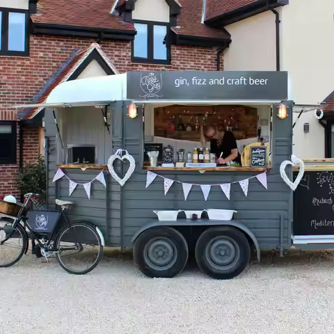 Mobile Camper Food Trailer 3.5M Length Travel Cart Ice Cream Kiosks Van with Different Colors For Sa