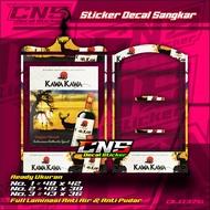 Stiker Sangkar Burung Kotak ANGGUR KAWA KAWA Full Laminasi Bisa Request Nama - CNS Sticker