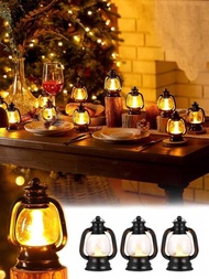 1只復古風格黑色 Led 小油燈,便攜式桌上裝飾小型燈籠,生日派對,家庭聚會家居裝飾飾品,節日裝飾禮品,創意酒吧氛圍設置裝飾物品