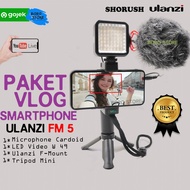Fm5 Shorush Mic Microphone CM Smartphone PACKAGE 1 Tripod Holder Ulanzi LED Lighting Youtuber HP