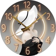 12 inch Internet celebrity new clock no punching wall clock living room bedroom clock wall