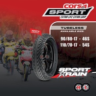 TAYAR MOTOR CORSA TUBELESS SPORT RAIN PLATINUM RIM 17 ( Tire Motor Corsa Tubeless ) Tayar Motor LC135 Y15 Y16 RSX WAVE