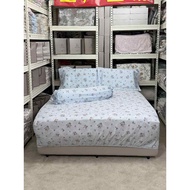 A5 960 TC 100% Cotton Beautiful Bouquets on Blue Bedsheet Sets by LC Homes