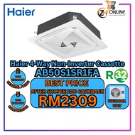 Haier 1.5HP-5.0HP 4-Way Ceiling Cassette Non-Inverter & Inverter Aircond R32
