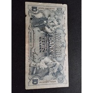 UANG KUNO DE JAVASCHE BANK 10 GULDEN WAYANG TAHUN 1934