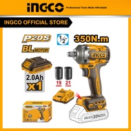 INGCO ชุดบล็อคกระแทกไร้สาย 20V 350Nm 2Ah 2 ก้อน CIWLI20351