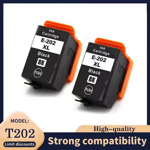 2pcs Black 202XL Ink Cartridges 202XL T202 Compatible 202xl for Epson Expression Premium XP-6000 XP-