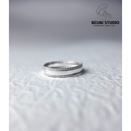 BEUNI HANDMADE PREMIUM 999 SILVER RING ANTIRUST NO ALLERGIC WATER PROOF WITH 999 MARK 999 SILVER
