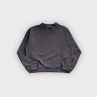 KEMEJA [ML Woman] GU Rounded Neck Gray Sweaters I Boxy Fit I Vintage Vtg Retro Striped Shirt Outer W