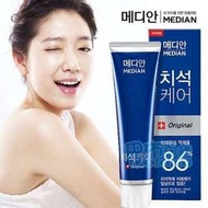 韓國 愛茉莉 Median 麥迪安 86%強效淨白去垢牙膏 120g 藍 檸檬