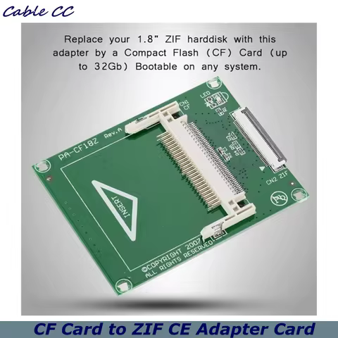 1pcs/ CF Card to ZIF CE Adapter Card, 1.8 inch 50 Pin Compact Flash CF Memory Card to ZIF/CE Adapter