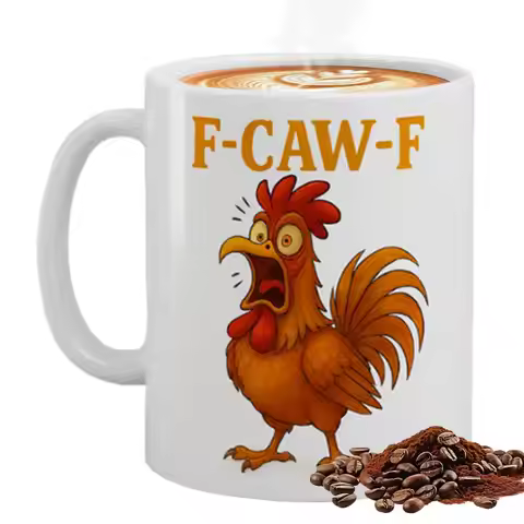 Coffee Mug Ceramic F-CAW-F Drinkware 11oz Poultry Rooster Coffee Cup for Milk Juice Soda Beer Wine K