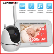 กล้องวิดีโอตรวจอุณหภูมิ LS VISION 720P กล้องจอภาพสำหรับเด็กเครื่องตั้งเวลาการมองเห็นได้ในเวลากลางคืน