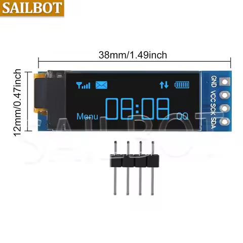 1-10PCS 0.91 inch OLED module 0.91" white/blue OLED 128X32 OLED LCD LED Display Module 0.91" IIC Com