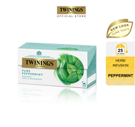 ทไวนิงส์ เครื่องดื่ม เพียว เปปเปอร์มินท์ ชนิดซอง 2 กรัม แพ็ค 25 ซอง Twinings Pure Peppermint 2 g. Pack 25 Tea Bags