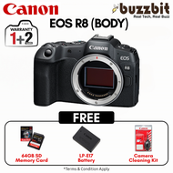 Canon EOS R8 Mirrorless Camera (BODY ONLY) With 64GB SD Card, LP-E17 &amp; Camera Cleaning Kit | Canon Malaysia Warranty