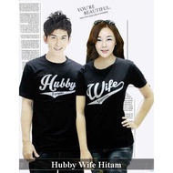 Simple couple t-shirts, cool husband and wife couple clothes, black, husband and wife